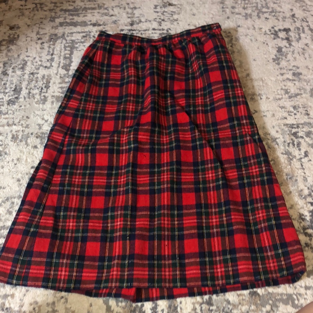 Peddleton Vintage Wool red plaid skirt